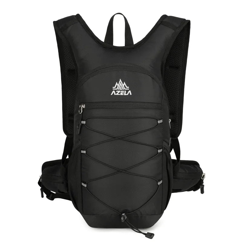 Nylon softback hydration backpack with reflective strips and multiple storage pockets - product image