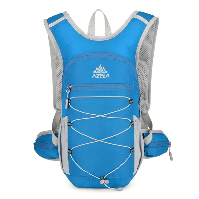 Nylon softback hydration backpack with reflective strips and multiple storage pockets - product image