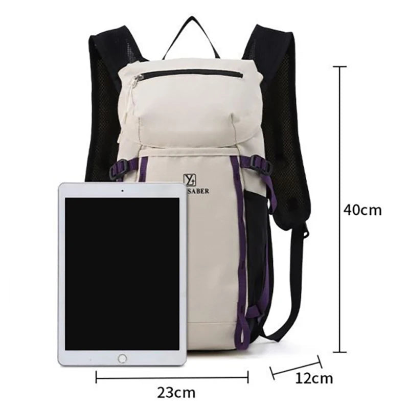Nylon softback large capacity hydration sports backpack with survival whistle - product image