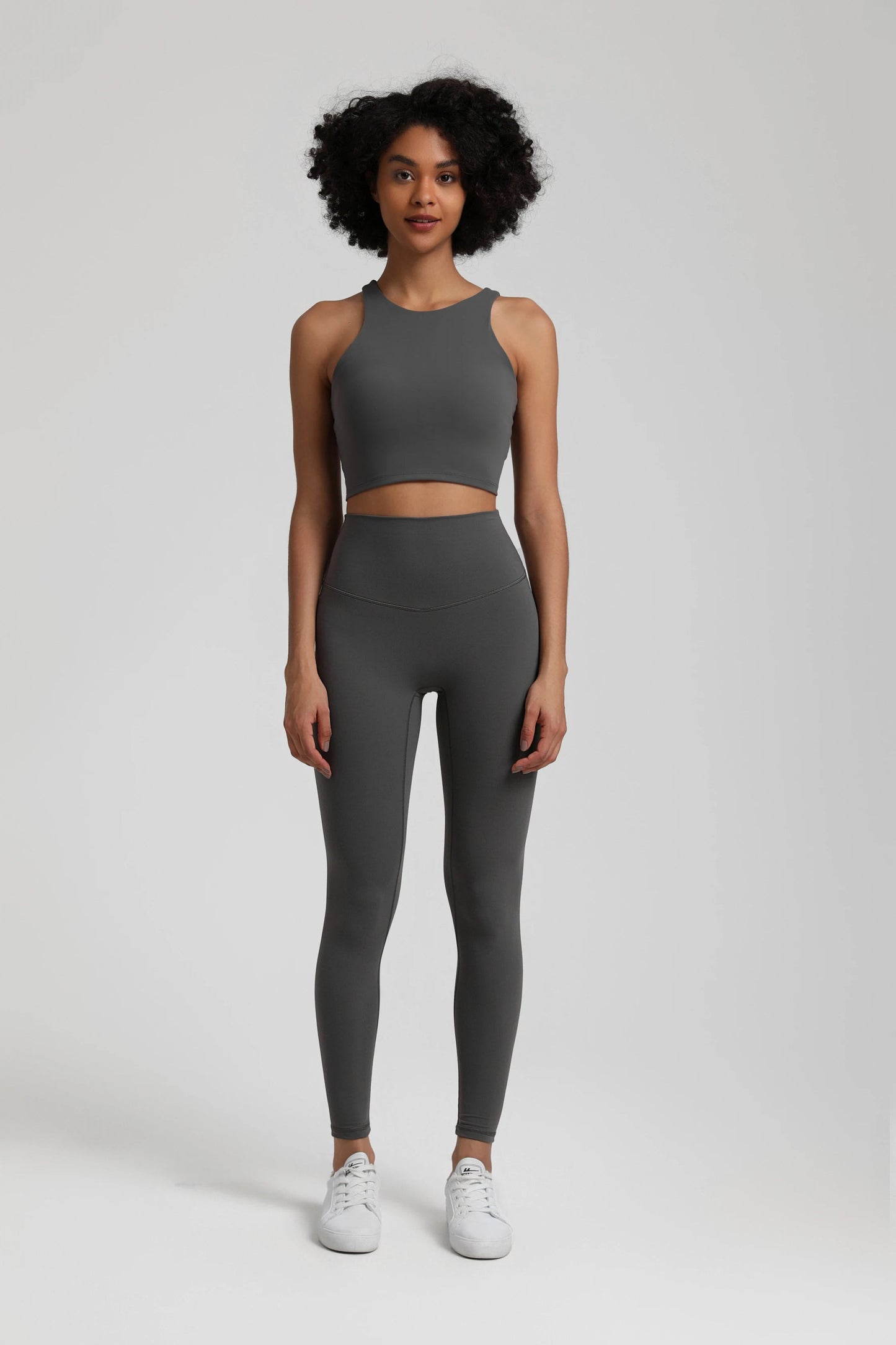 Nylon spandex knit 2-piece push up bra and leggings set for women workout - product image