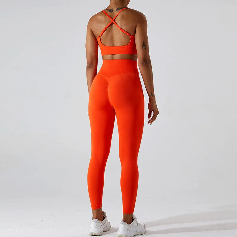 Nylon spandex knit high waist scrunch butt seamless leggings for yoga - product image