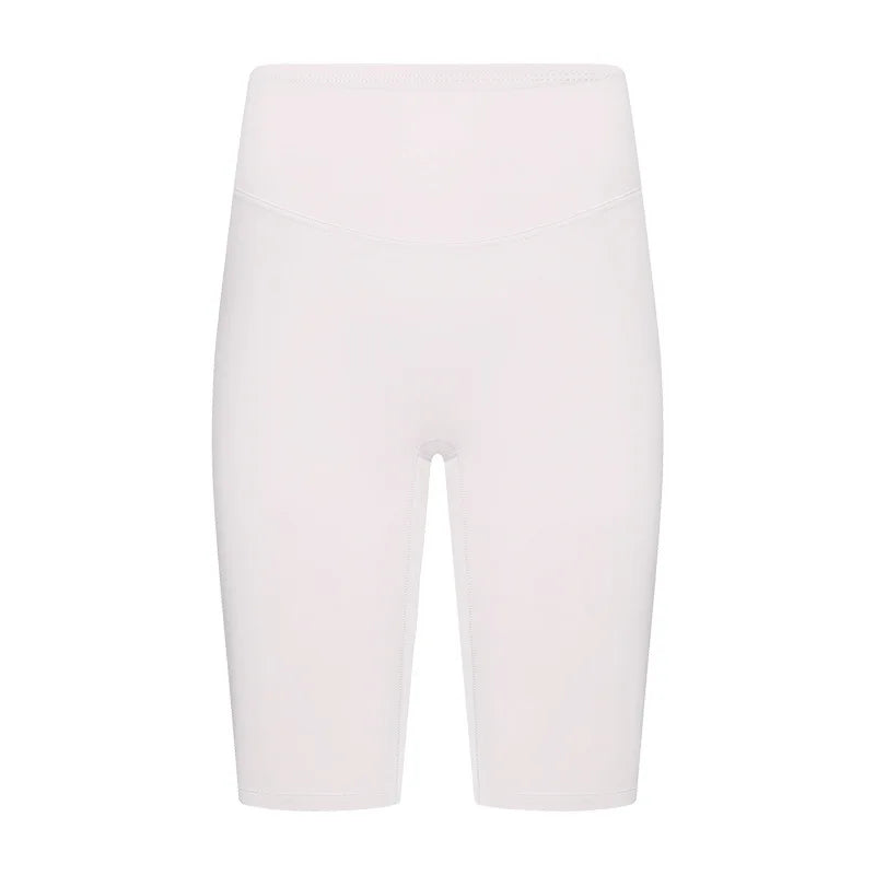Nylon spandex knit women's high-waisted tummy control five-point yoga shorts - product image