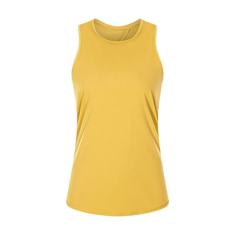Nylon spandex naked-feel loose fit athletic yoga vest women's jogger tank top - product image