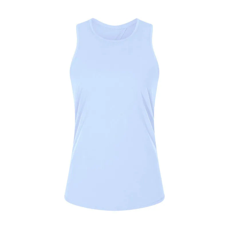 Nylon spandex naked-feel loose fit athletic yoga vest women's jogger tank top - product image
