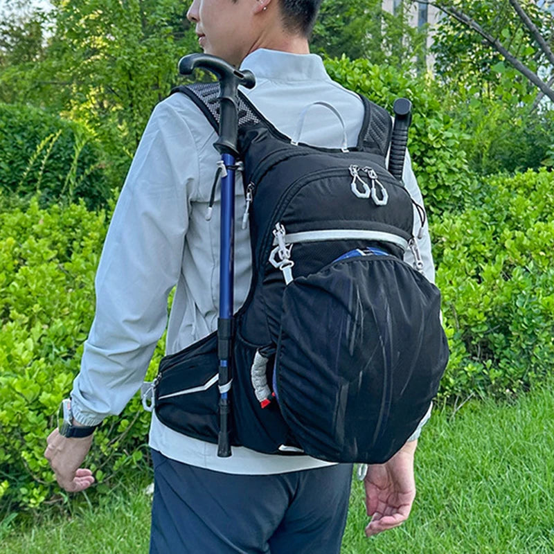 Nylon ultralight softback hydration backpack with reflective strips and external mounting system - product image