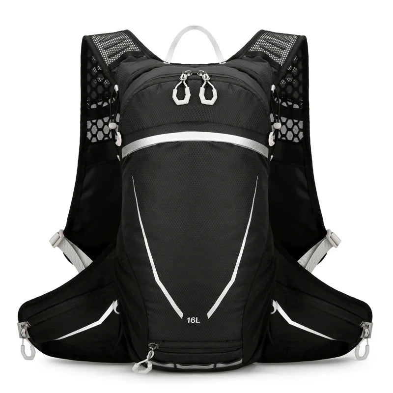 Nylon ultralight softback hydration backpack with reflective strips and external mounting system - product image