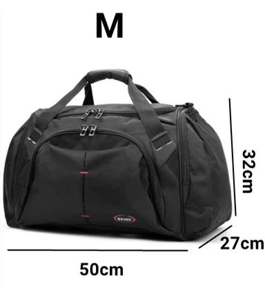 Nylon waterproof large capacity gym bag with independent shoe storage and multi-pocket design - product image