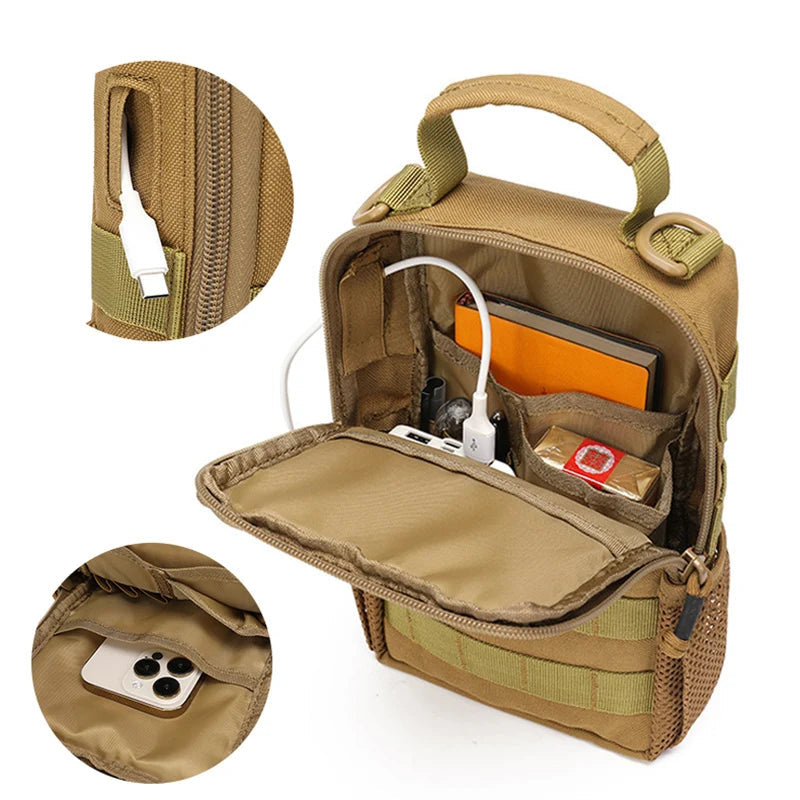 Nylon waterproof molle tactical softback single shoulder bag with large capacity - product image