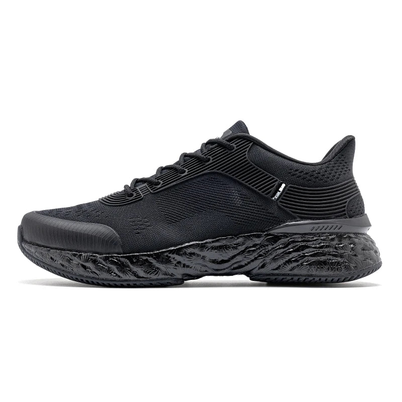 Black Mesh Running Shoes With Pu Insole Rubber Outsole Lunarlite Tech - Product Image