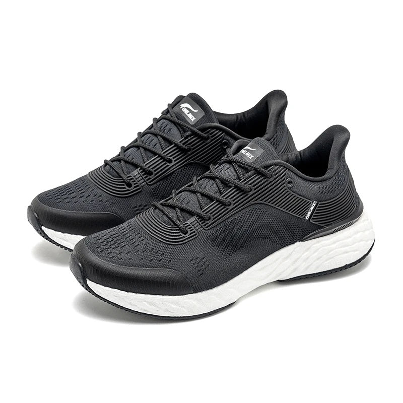 Black Mesh Running Shoes With Pu Insole Rubber Outsole Lunarlite Tech - Product Image