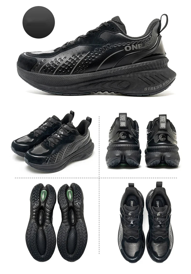 Leather Winter Running Shoes With Pu Insole Rubber Outsole Free Flexible - Product Image