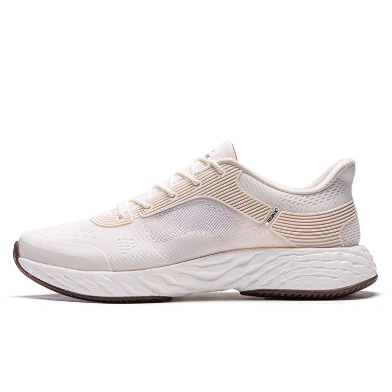 White Mesh Running Shoes With Pu Insole Rubber Outsole Lunarlite Tech - Product Image