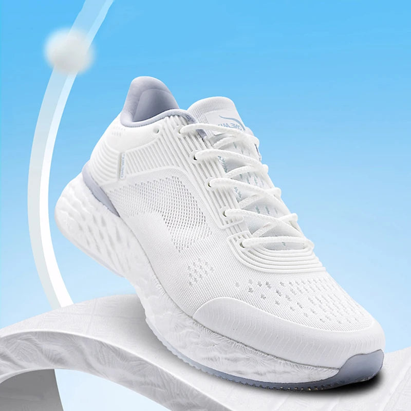 White Mesh Running Shoes With Pu Insole Rubber Outsole Lunarlite Tech - Product Image