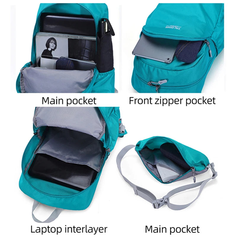 Outdoor climbing backpack lightweight foldable multi-layer storage oxford bag - product image