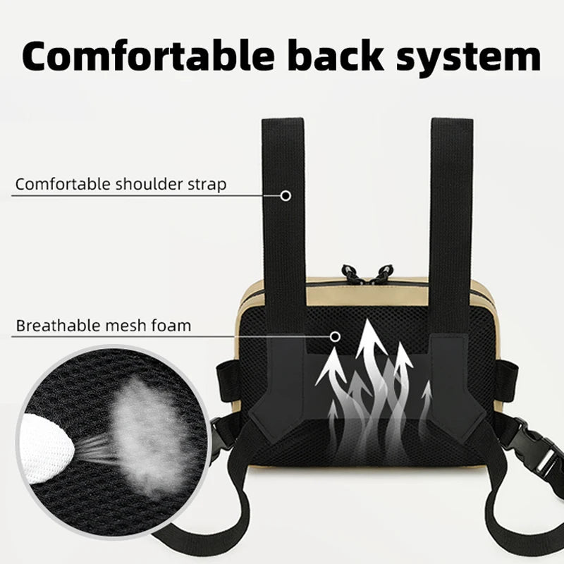 Outdoor climbing vest bag tactical chest rig with laser molle system nylon - product image