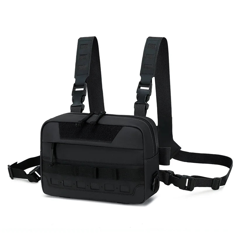 Outdoor climbing vest bag tactical chest rig with laser molle system nylon - product image