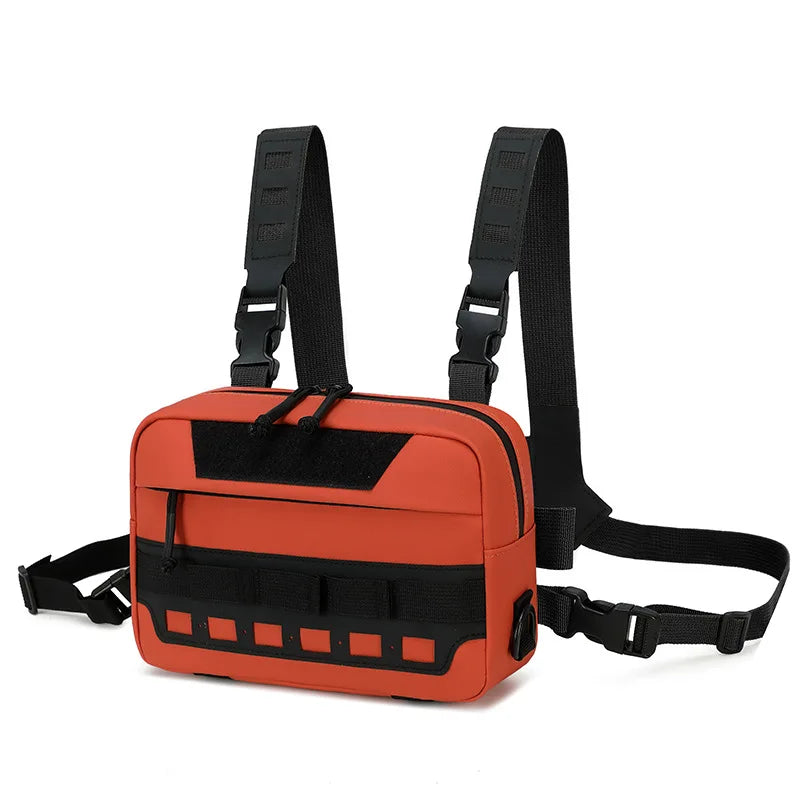 Outdoor climbing vest bag tactical chest rig with laser molle system nylon - product image