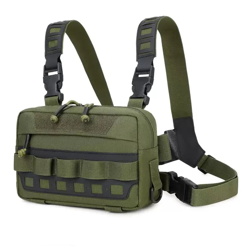 Outdoor climbing vest bag tactical chest rig with laser molle system nylon - product image