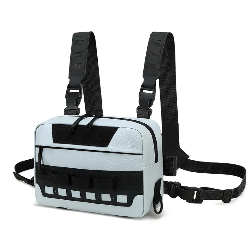 Outdoor climbing vest bag tactical chest rig with laser molle system nylon - product image