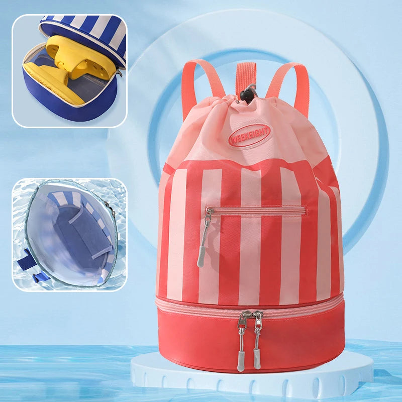 Outdoor swimming gym fitness backpack with dry wet separation and shoe pocket - product image