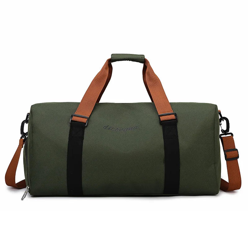 Oxford large capacity gym duffel bag with wet dry separation, shoe compartment, and yoga mat strap - product image