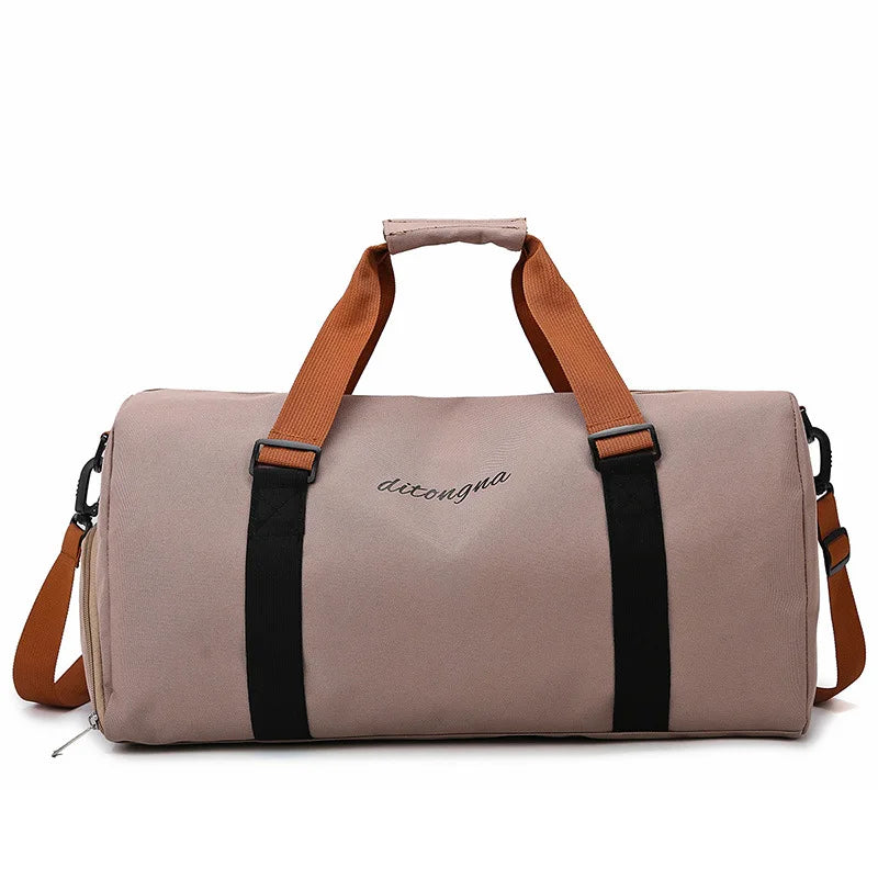 Oxford large capacity gym duffel bag with wet dry separation, shoe compartment, and yoga mat strap - product image