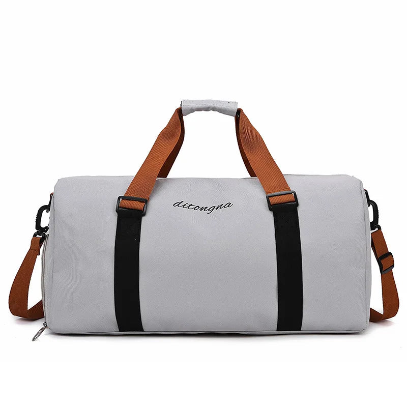 Oxford large capacity gym duffel bag with wet dry separation, shoe compartment, and yoga mat strap - product image
