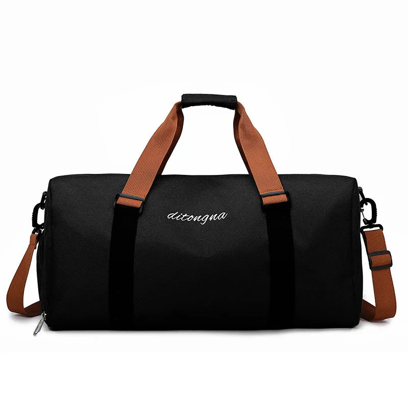 Oxford large capacity gym duffel bag with wet dry separation, shoe compartment, and yoga mat strap - product image