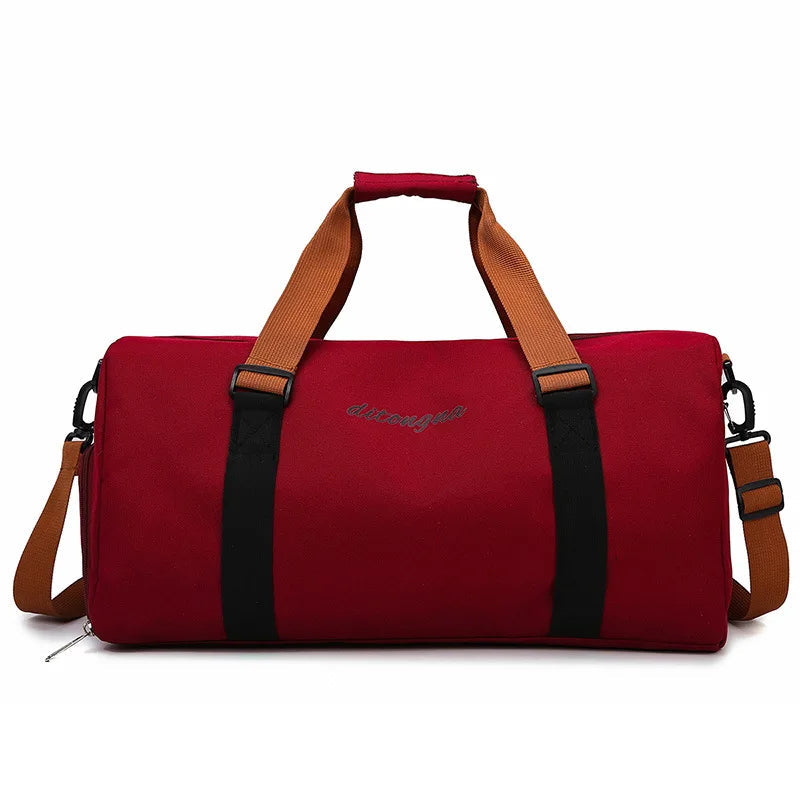 Oxford large capacity gym duffel bag with wet dry separation, shoe compartment, and yoga mat strap - product image