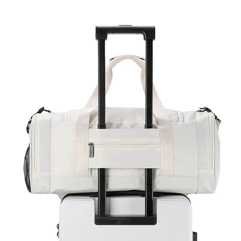 Oxford large capacity travel duffel bag with dry wet separation and shoe compartment - product image