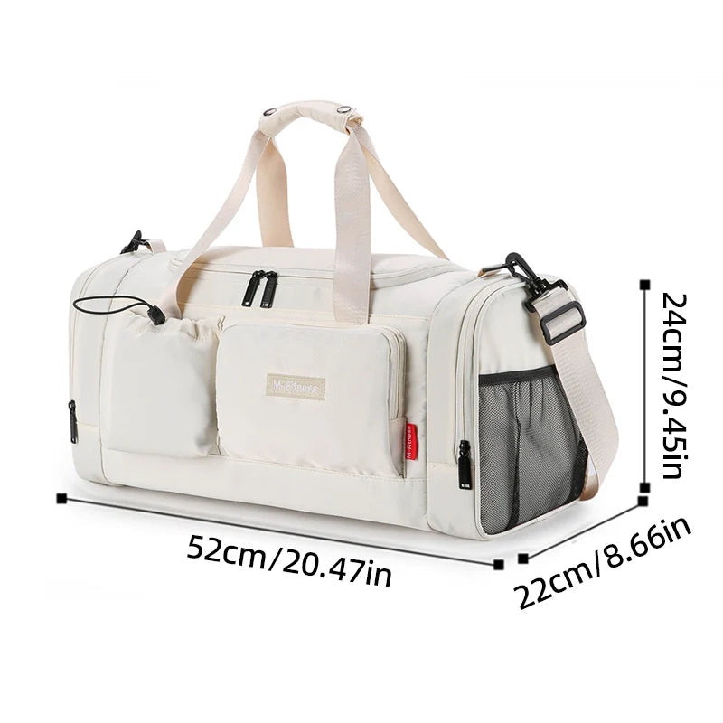 Oxford large capacity travel duffel bag with dry wet separation and shoe compartment - product image