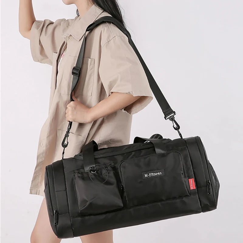 Oxford large capacity travel duffel bag with dry wet separation and shoe compartment - product image