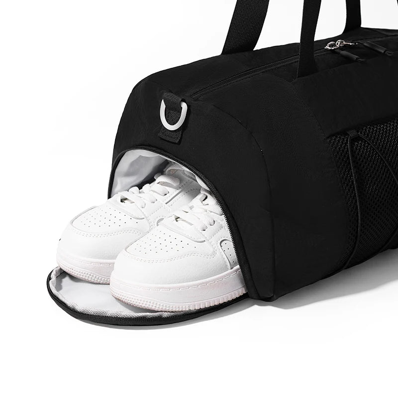 Oxford lightweight crossbody fitness duffel bag with independent shoe bin and mesh pocket - product image