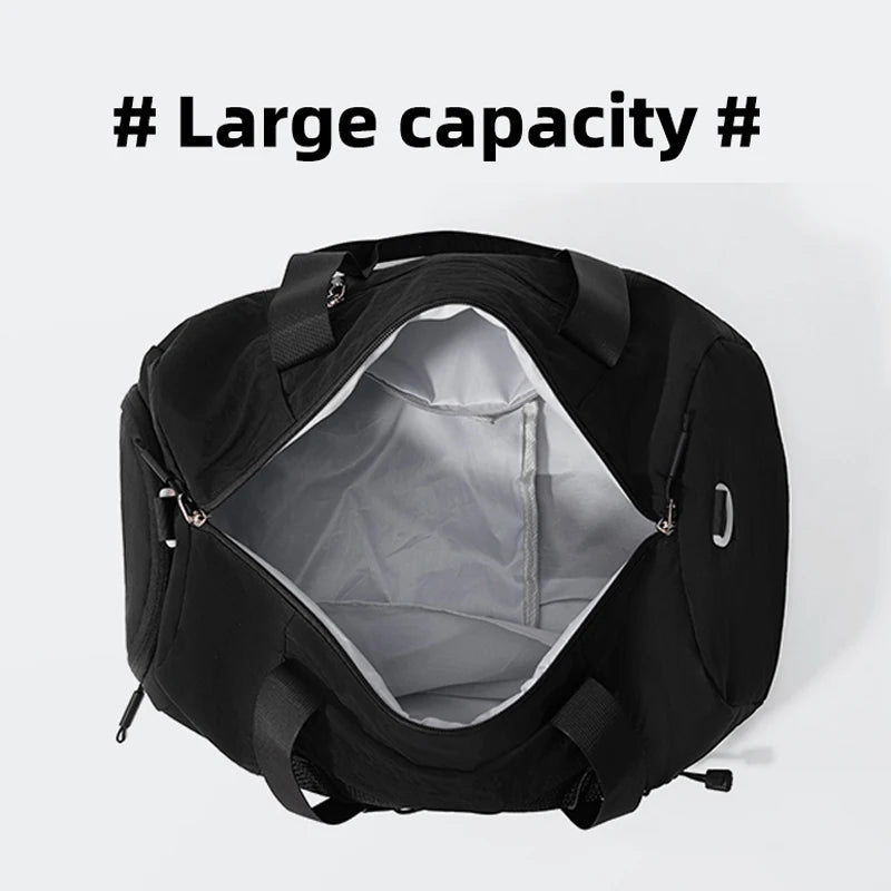 Oxford lightweight crossbody fitness duffel bag with independent shoe bin and mesh pocket - product image