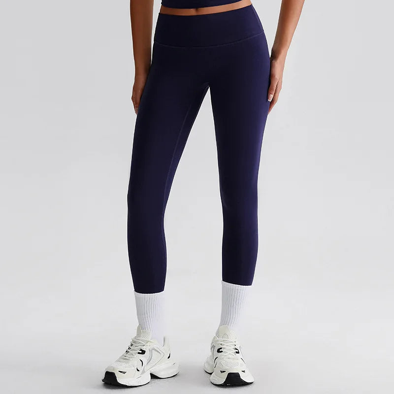 Recycled polyester high waist ankle length nylon yoga leggings - product image