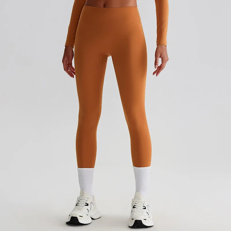 Recycled polyester high waist ankle length nylon yoga leggings - product image
