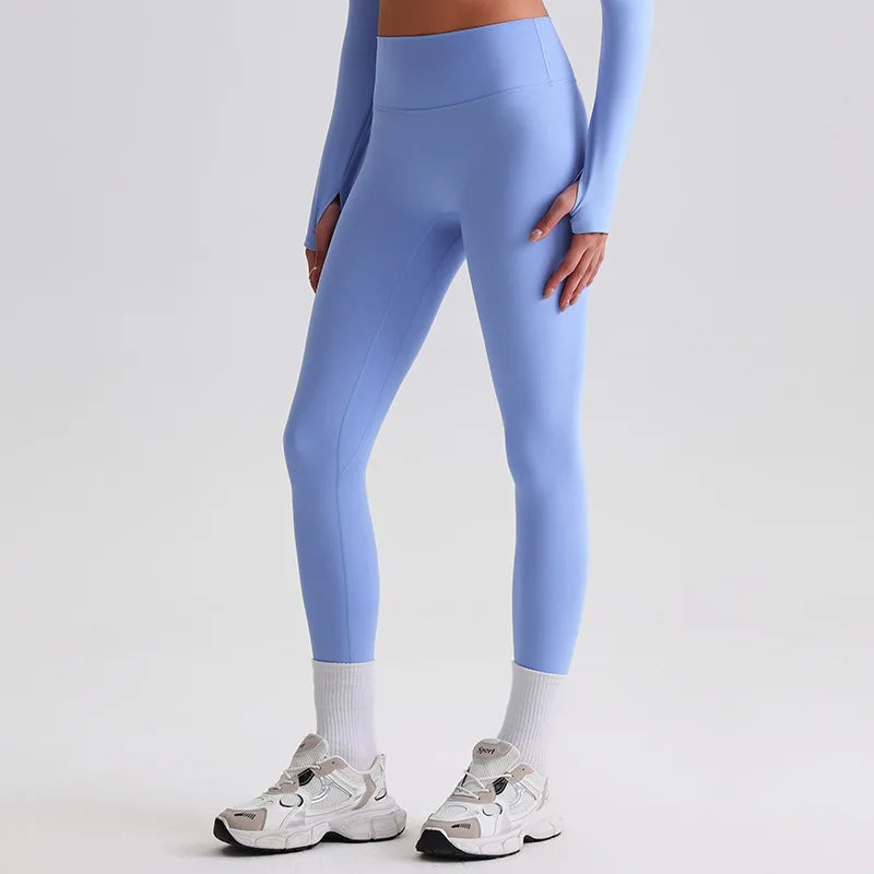 Recycled polyester high waist ankle length nylon yoga leggings - product image