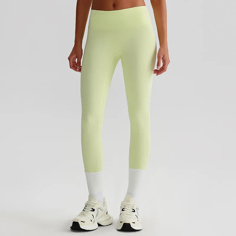 Recycled polyester high waist ankle length nylon yoga leggings - product image
