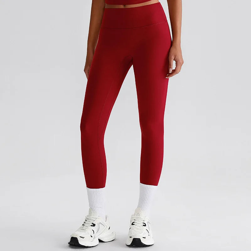 Recycled polyester high waist ankle length nylon yoga leggings - product image