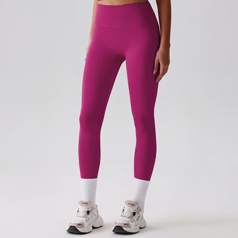 Recycled polyester high waist ankle length nylon yoga leggings - product image