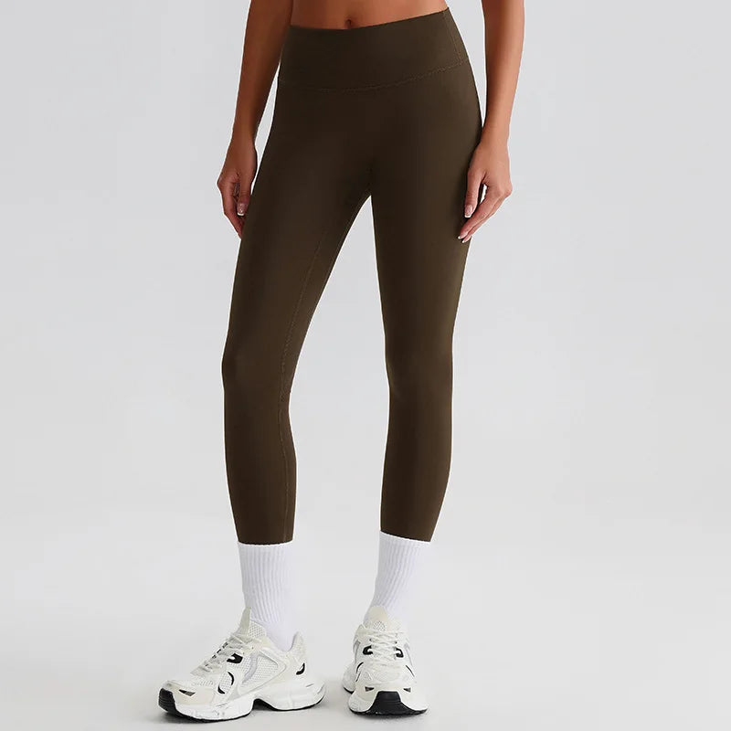 Recycled polyester high waist ankle length nylon yoga leggings - product image