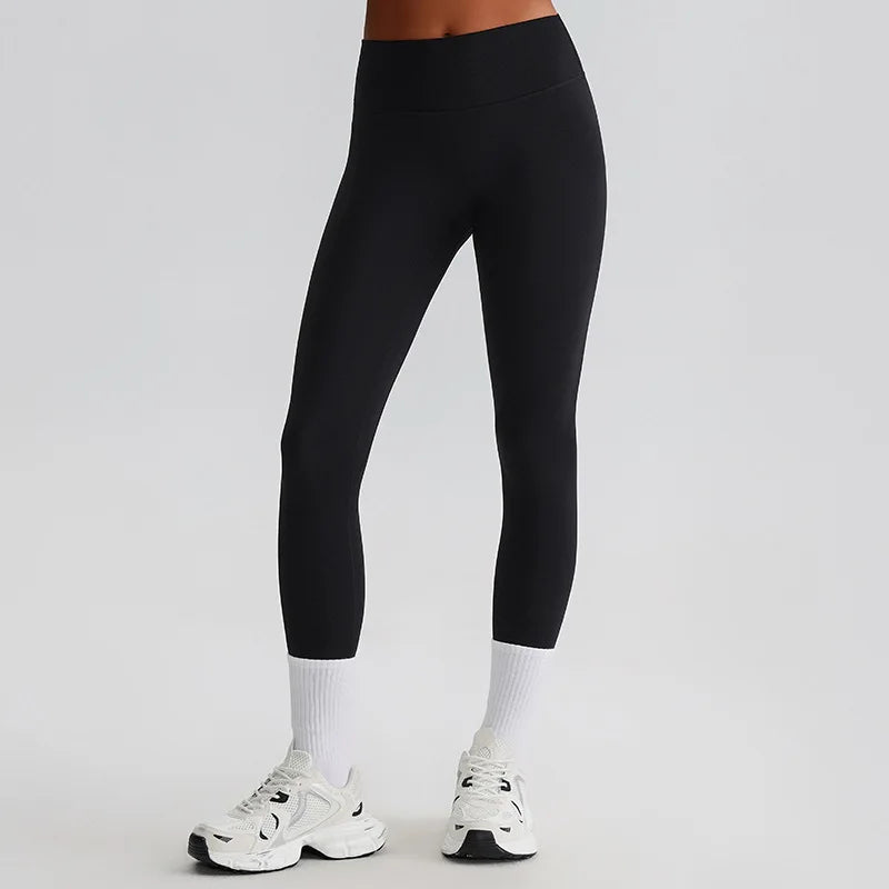 Recycled polyester high waist ankle length nylon yoga leggings - product image