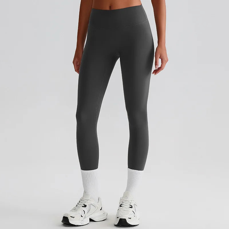 Recycled polyester high waist ankle length nylon yoga leggings - product image