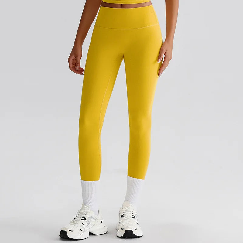 Recycled polyester high waist ankle length nylon yoga leggings - product image