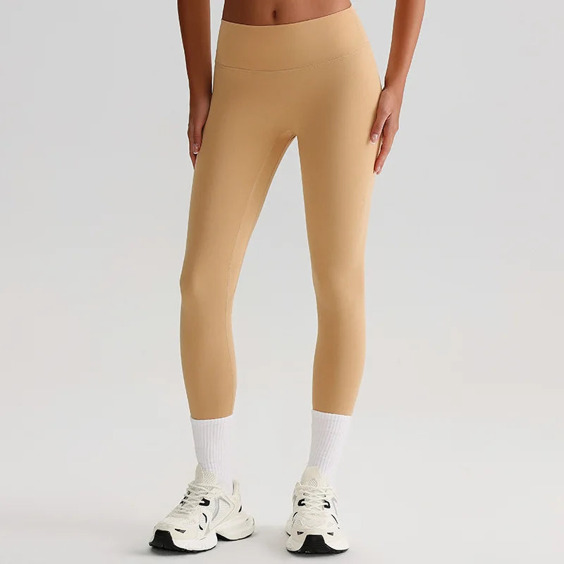 Recycled polyester high waist ankle length nylon yoga leggings - product image