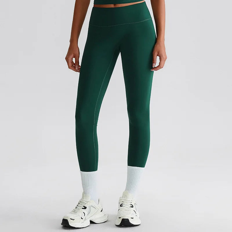 Recycled polyester high waist ankle length nylon yoga leggings - product image