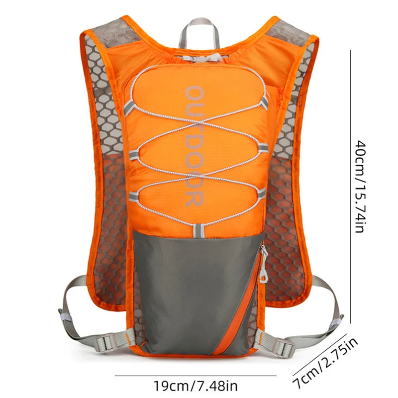 Running hydrating vest backpack waterproof wear resistant reflective nylon - product image