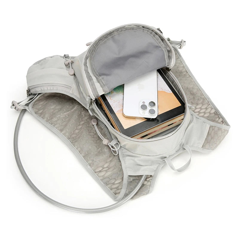 Running vest hydrating backpack with multi-compartment lightweight nylon bag - product image