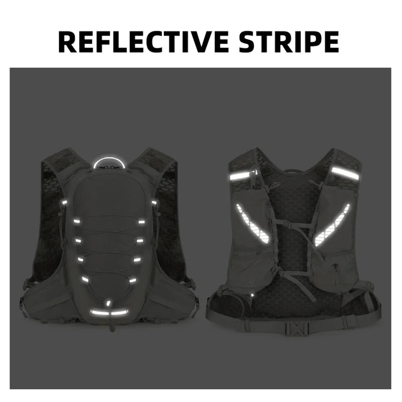 Running vest hydrating backpack with multi-compartment lightweight nylon bag - product image