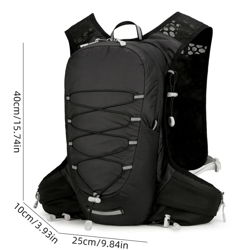 Running vest hydrating backpack with multi-compartment lightweight nylon bag - product image